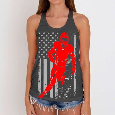 American Football Vintage Flag USA Women's Knotted Racerback Tank