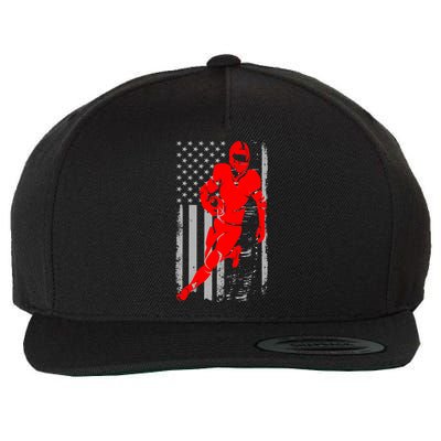 American Football Vintage Flag USA Wool Snapback Cap