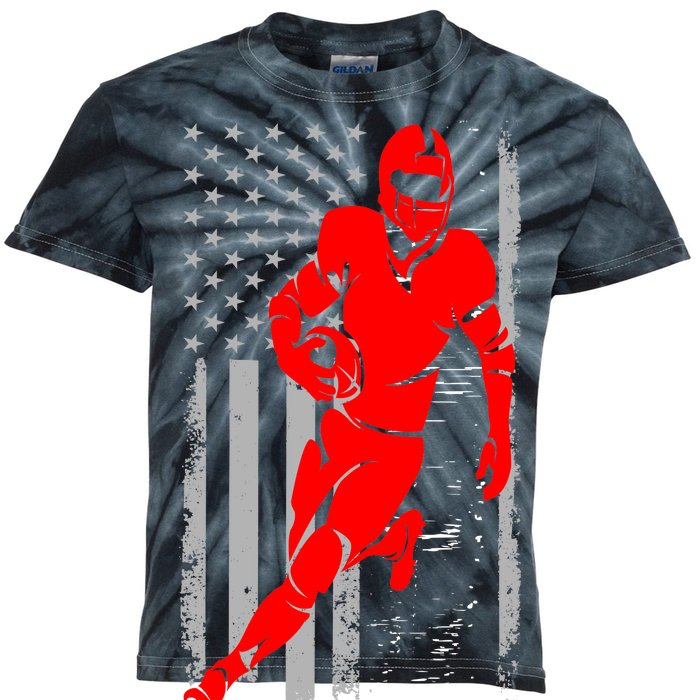 American Football Vintage Flag USA Kids Tie-Dye T-Shirt