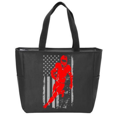 American Football Vintage Flag USA Zip Tote Bag