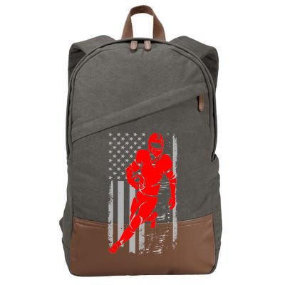 American Football Vintage Flag USA Cotton Canvas Backpack