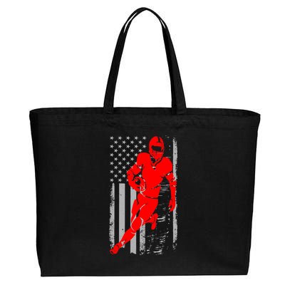 American Football Vintage Flag USA Cotton Canvas Jumbo Tote