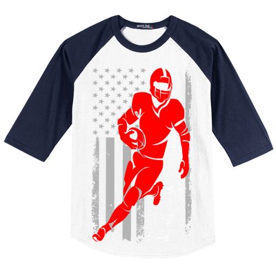 American Football Vintage Flag USA Baseball Sleeve Shirt