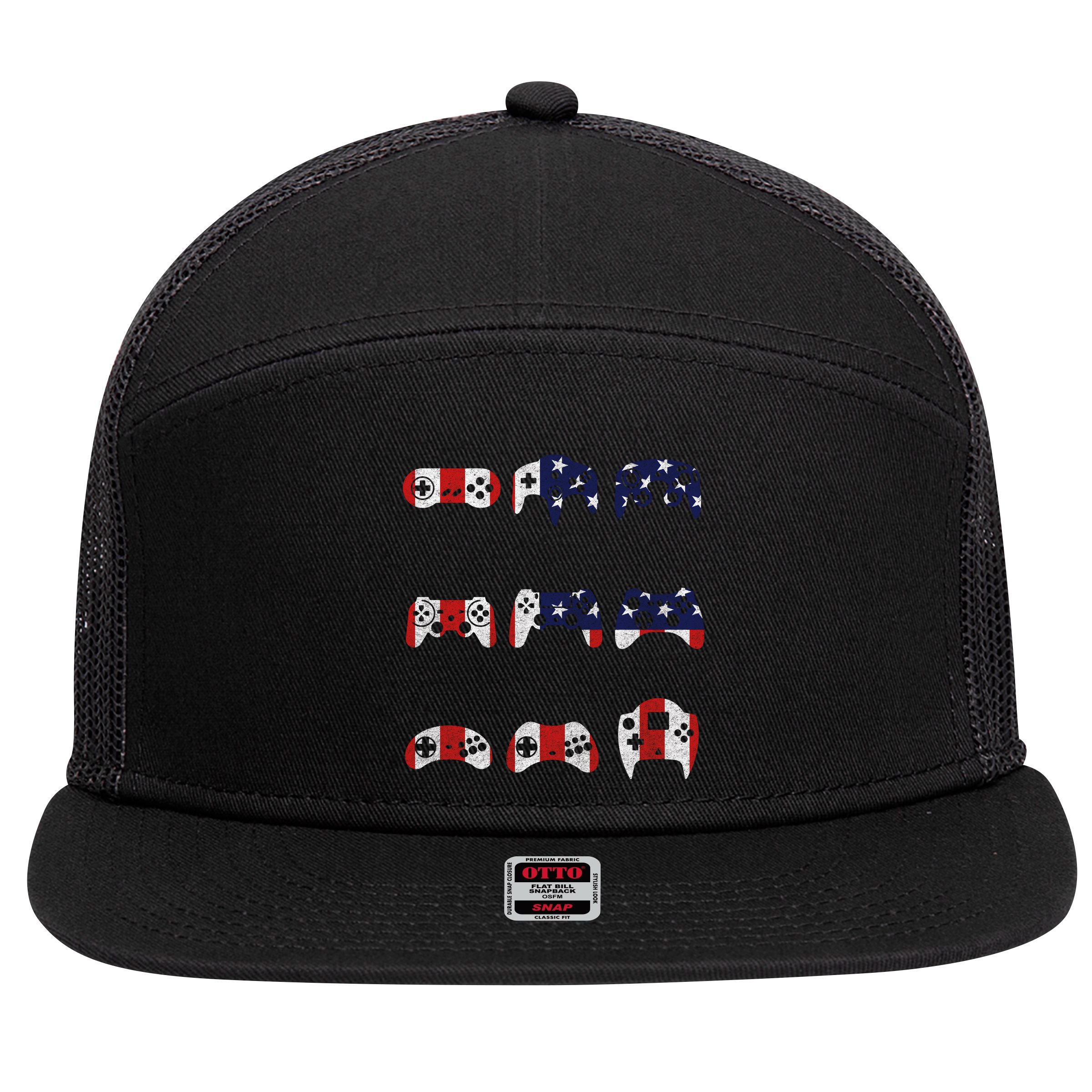 American Gamer Mash Up Controllers 7 Panel Mesh Trucker Snapback Hat