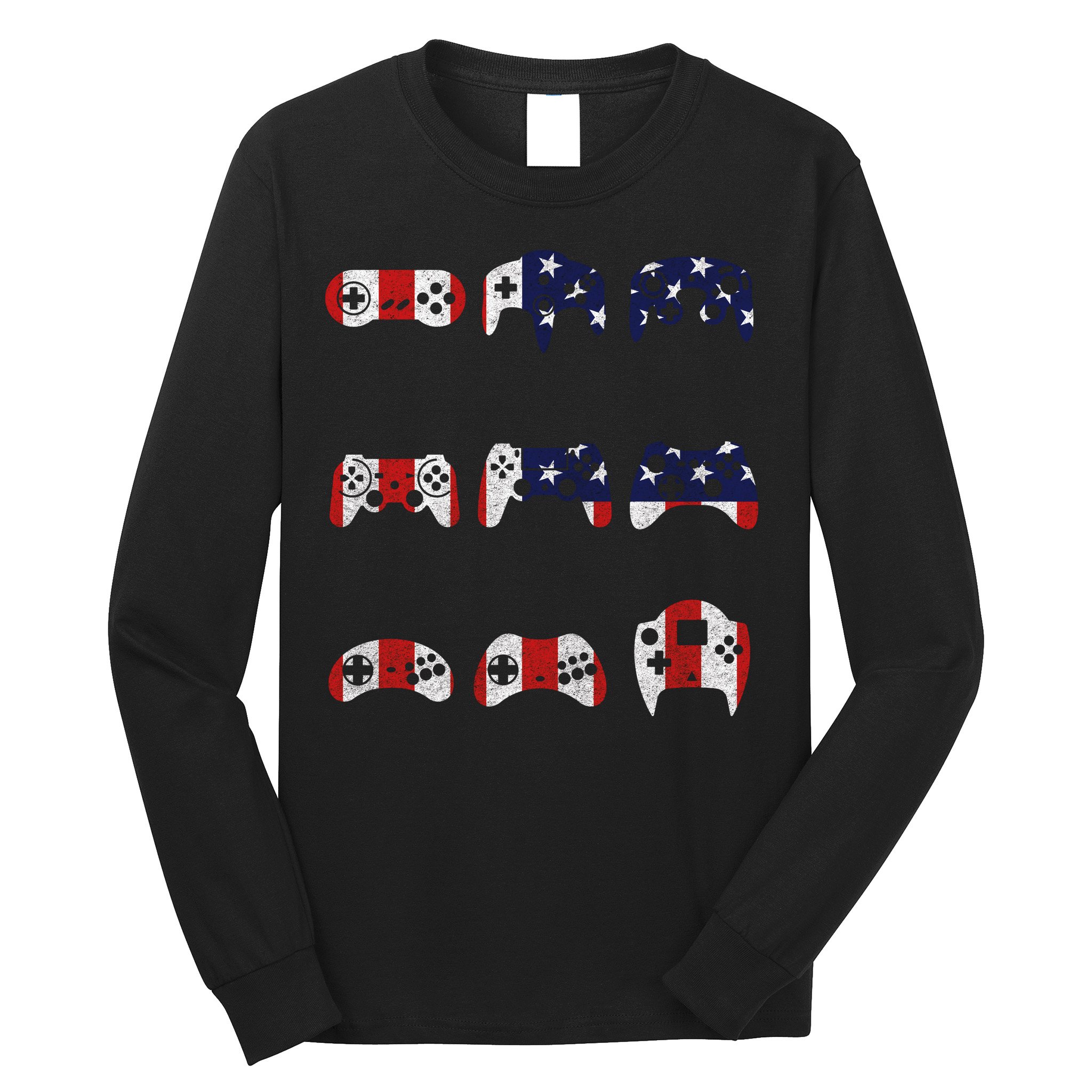 American Gamer Mash Up Controllers Long Sleeve Shirt