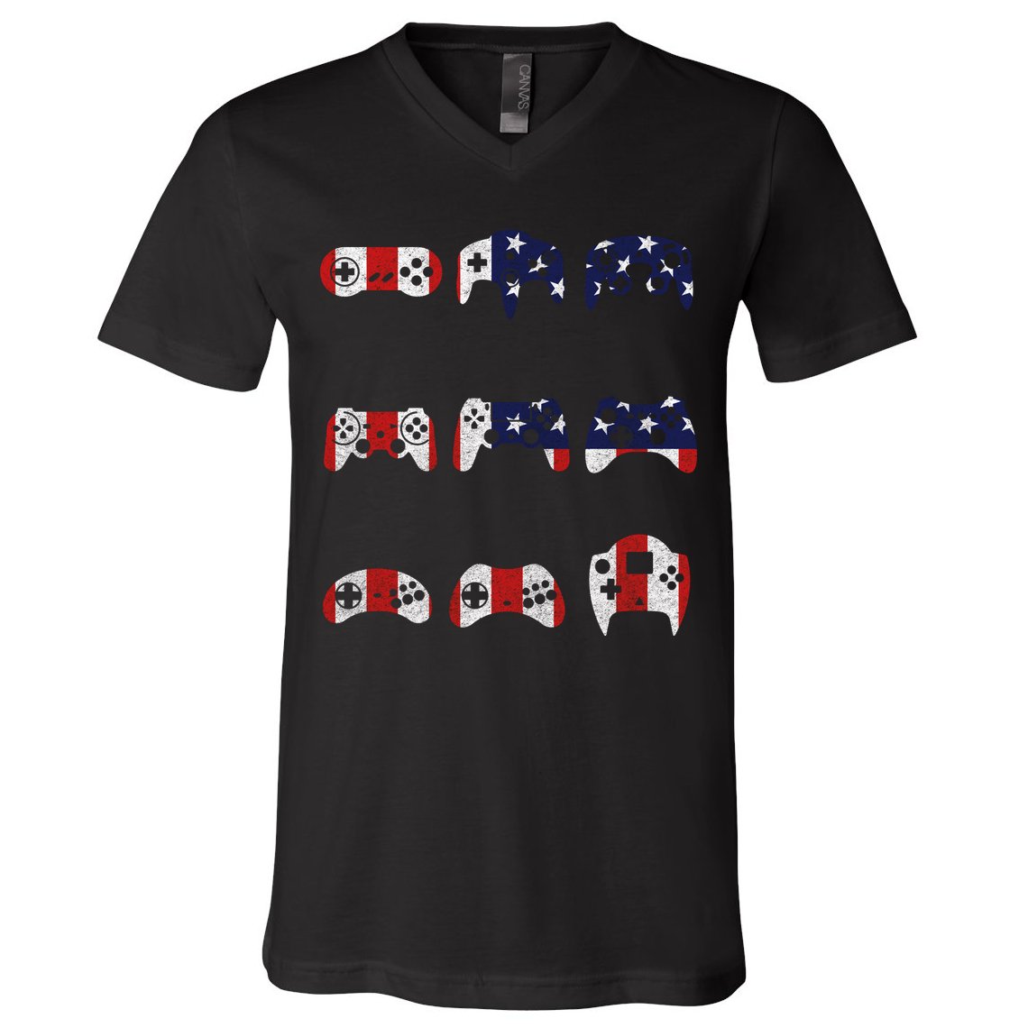 American Gamer Mash Up Controllers V-Neck T-Shirt
