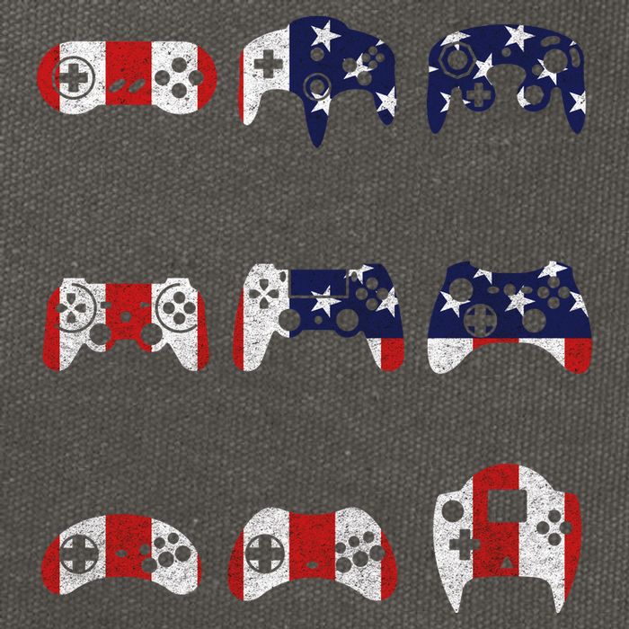 American Gamer Mash Up Controllers Cotton Canvas Backpack