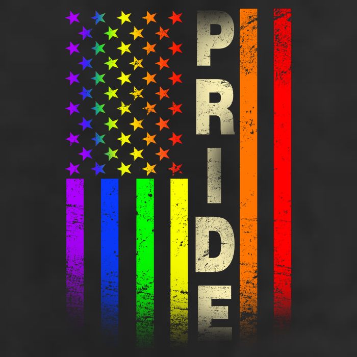 American Gay Pride Rainbow Flag 7 Panel Mesh Trucker Snapback Hat
