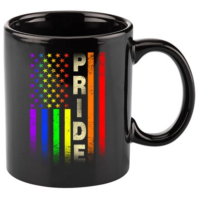 American Gay Pride Rainbow Flag 11oz C Handle Ceramic Mug