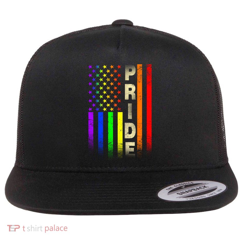 American Gay Pride Rainbow Flag Flatbill Hat