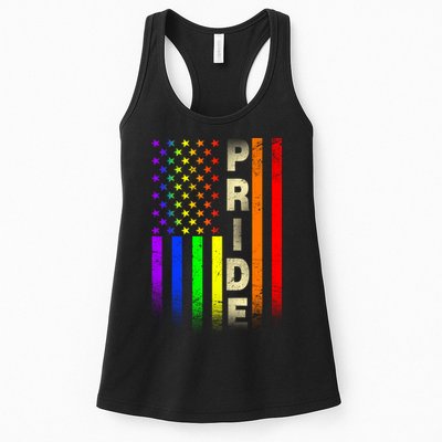 American Gay Pride Rainbow Flag Womens Tank Top