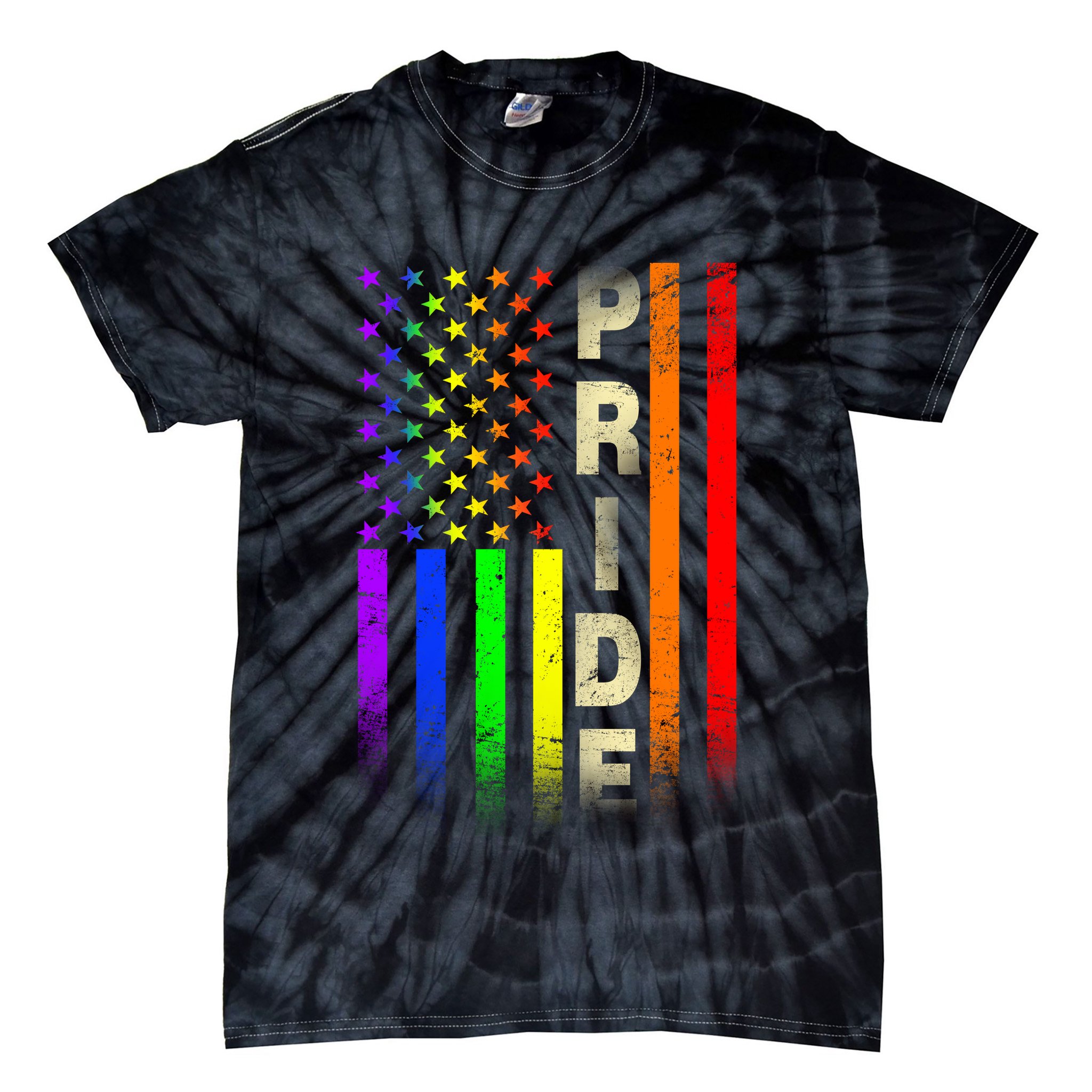 American Gay Pride Rainbow Flag Tie-Dye T-Shirt