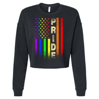 American Gay Pride Rainbow Flag Cropped Pullover Crew
