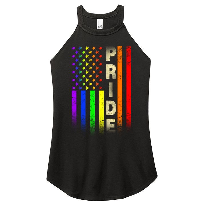 American Gay Pride Rainbow Flag Women's Perfect Tri Rocker Tank