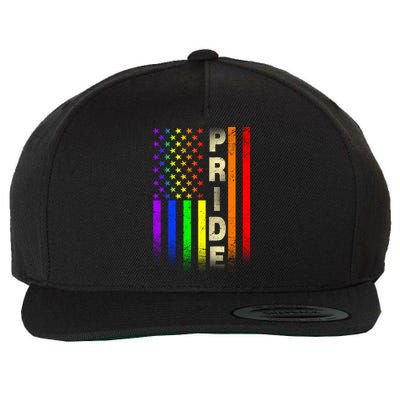 American Gay Pride Rainbow Flag Wool Snapback Cap