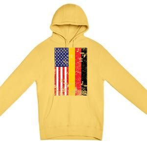 American German Flag Premium Pullover Hoodie