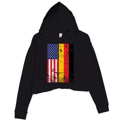 American German Flag Crop Fleece Hoodie
