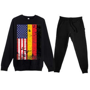 American German Flag Premium Crewneck Sweatsuit Set