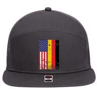 American German Flag 7 Panel Mesh Trucker Snapback Hat
