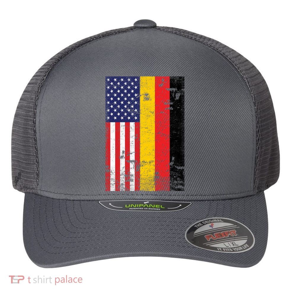 American German Flag Flexfit Unipanel Trucker Cap