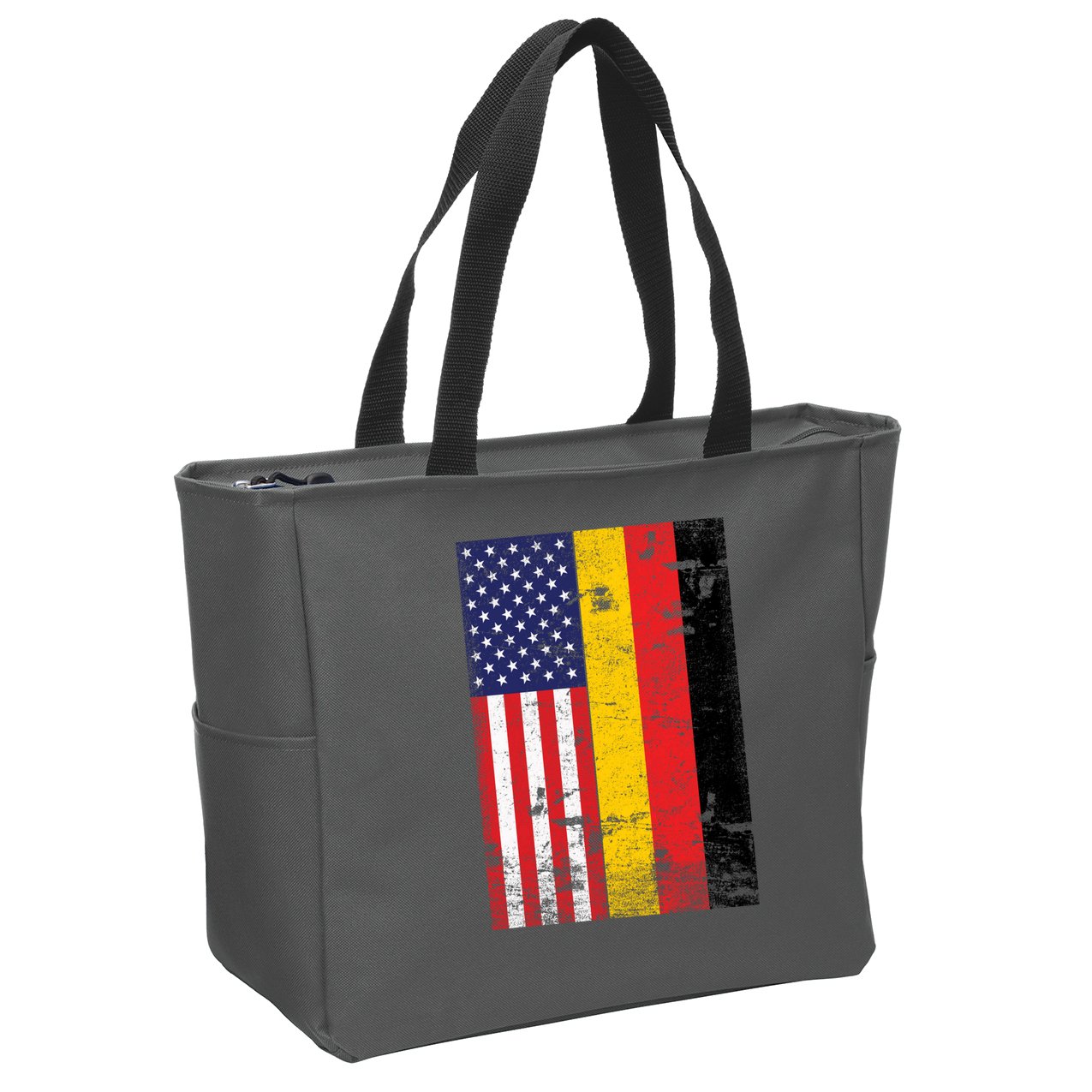 American German Flag Zip Tote Bag