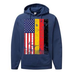 American German Flag Performance Fleece Hoodie