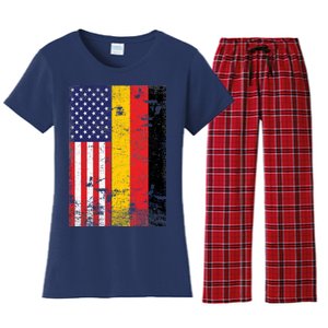 American German Flag Women's Flannel Pajama Set