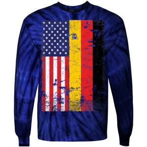 American German Flag Tie-Dye Long Sleeve Shirt