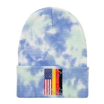 American German Flag Tie Dye 12in Knit Beanie