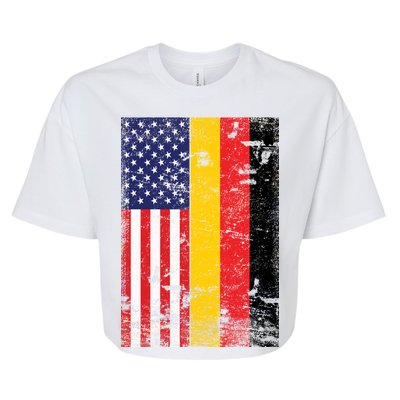 American German Flag Bella+Canvas Jersey Crop Tee