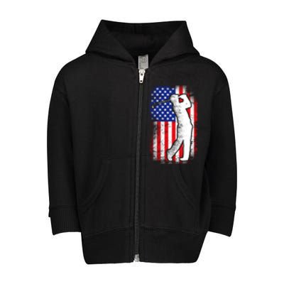 American Golf Flag Toddler Zip Fleece Hoodie