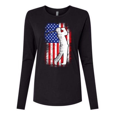 American Golf Flag Womens Cotton Relaxed Long Sleeve T-Shirt