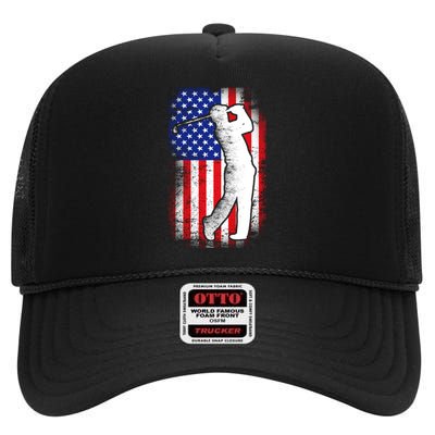 American Golf Flag High Crown Mesh Back Trucker Hat