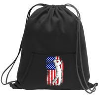 American Golf Flag Sweatshirt Cinch Pack Bag