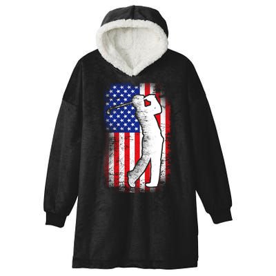 American Golf Flag Hooded Wearable Blanket