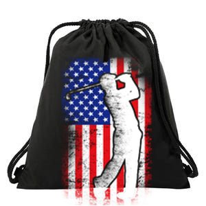 American Golf Flag Drawstring Bag