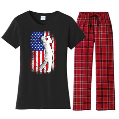 American Golf Flag Women's Flannel Pajama Set