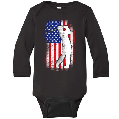 American Golf Flag Baby Long Sleeve Bodysuit