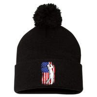 American Golf Flag Pom Pom 12in Knit Beanie