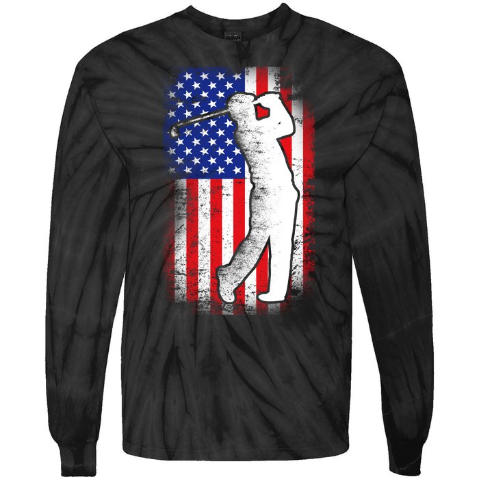 American Golf Flag Tie-Dye Long Sleeve Shirt