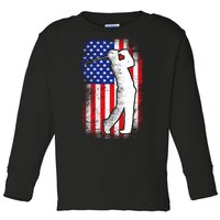 American Golf Flag Toddler Long Sleeve Shirt