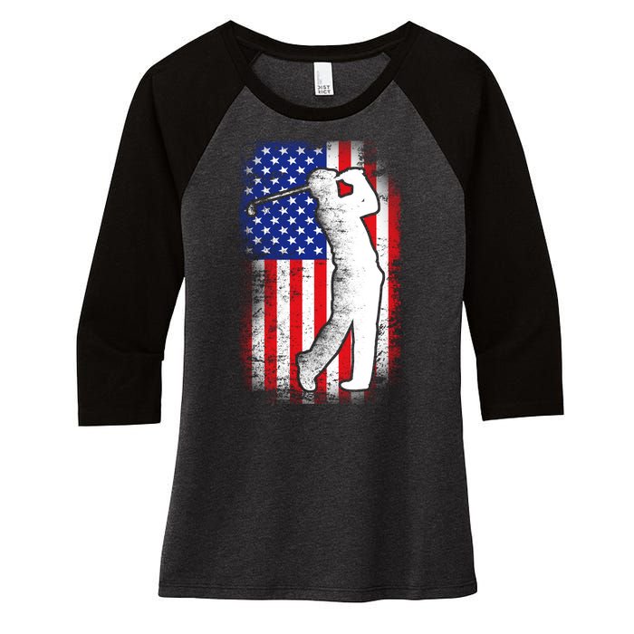 American Golf Flag Women's Tri-Blend 3/4-Sleeve Raglan Shirt