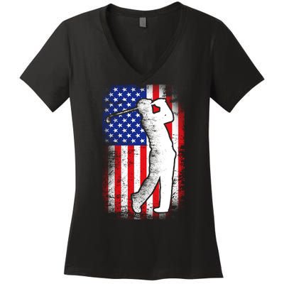 American Golf Flag Women's V-Neck T-Shirt