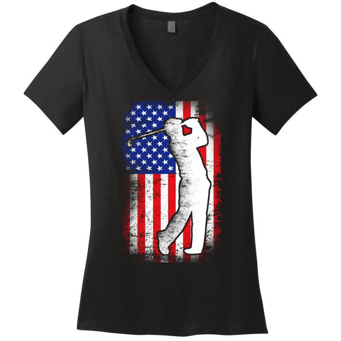 American Golf Flag Women's V-Neck T-Shirt