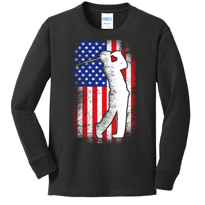 American Golf Flag Kids Long Sleeve Shirt