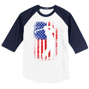 American Golf Flag Baseball Sleeve Shirt