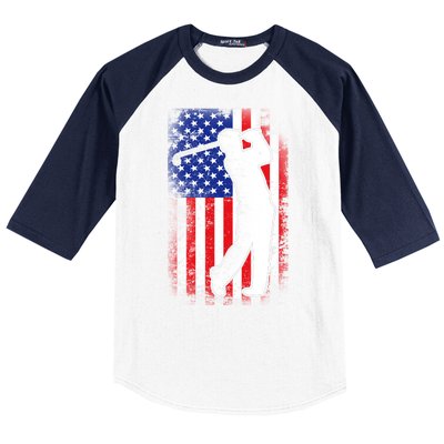 American Golf Flag Baseball Sleeve Shirt