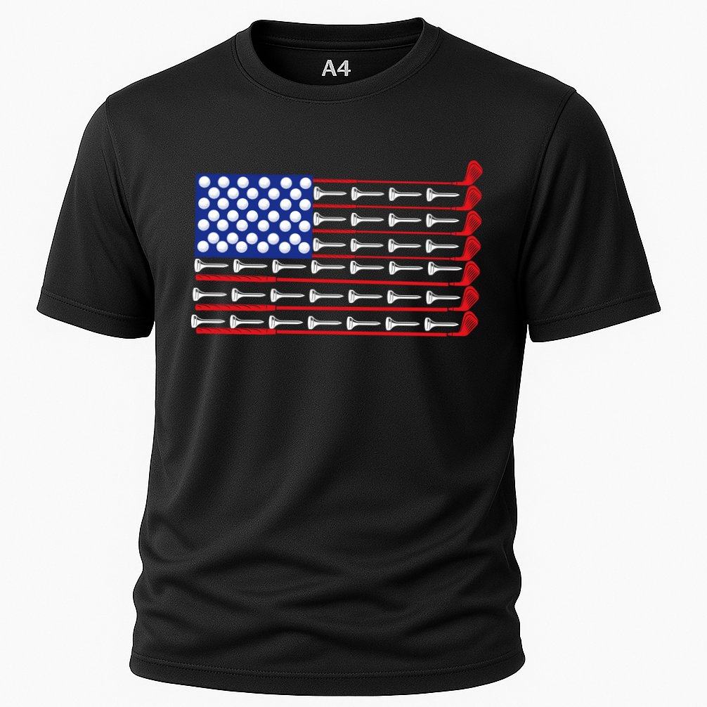 American Golf USA Flag Cooling Performance Crew T-Shirt