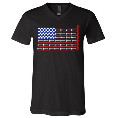 American Golf USA Flag V-Neck T-Shirt