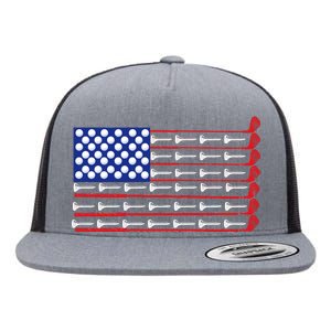 American Golf USA Flag Flat Bill Trucker Hat